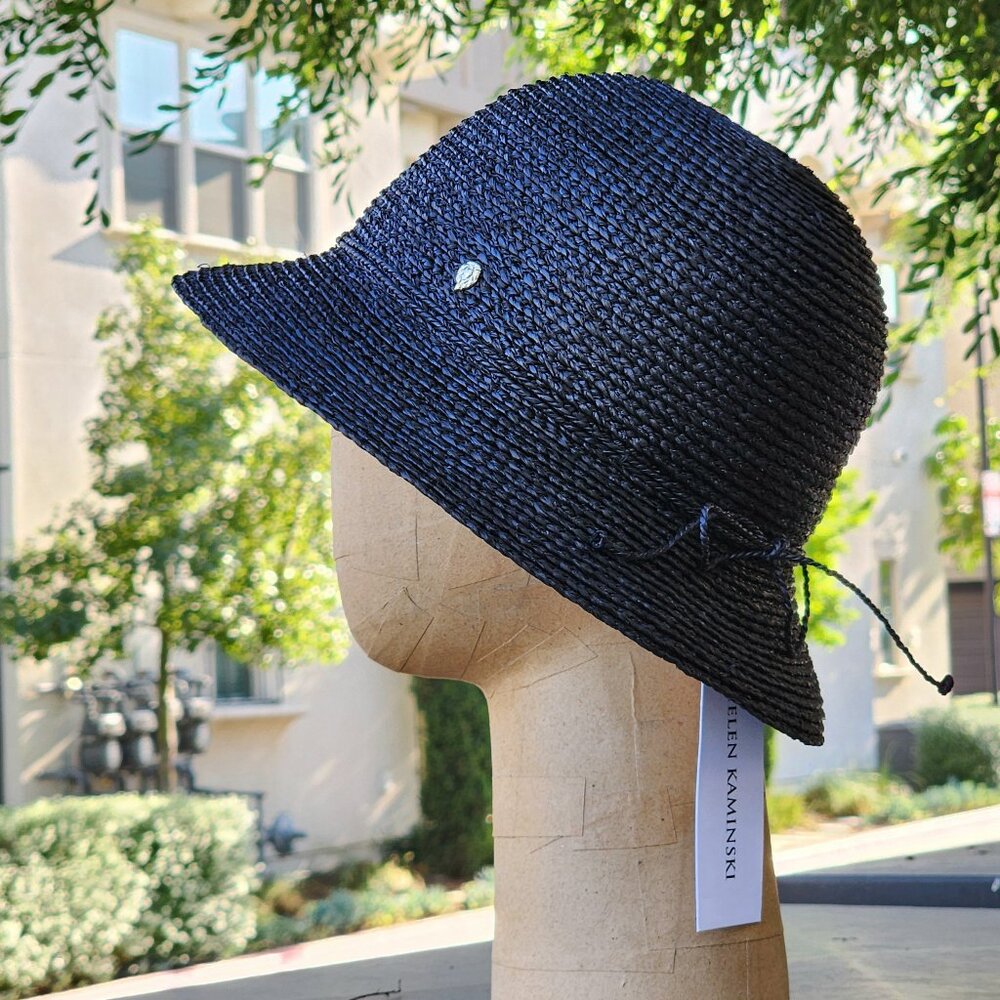 NWT Helen Kaminski Valence 6 Raffia Hat - Charcoal 🖤(#800)